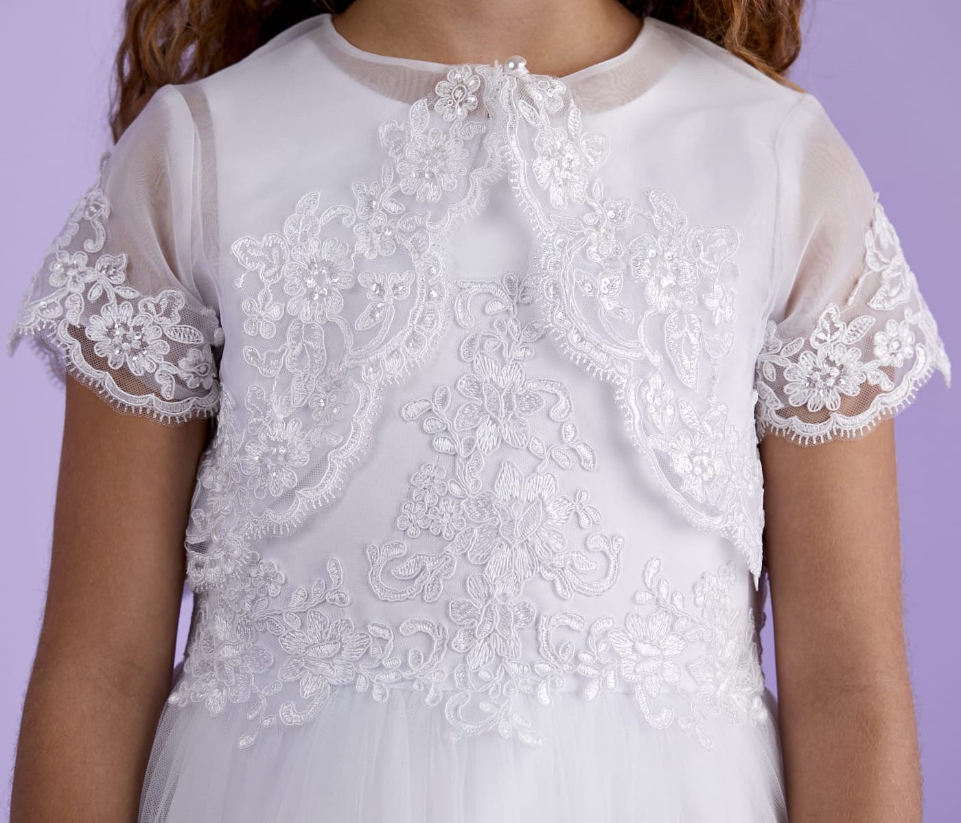 Anna White Organza Embroidered Bolero