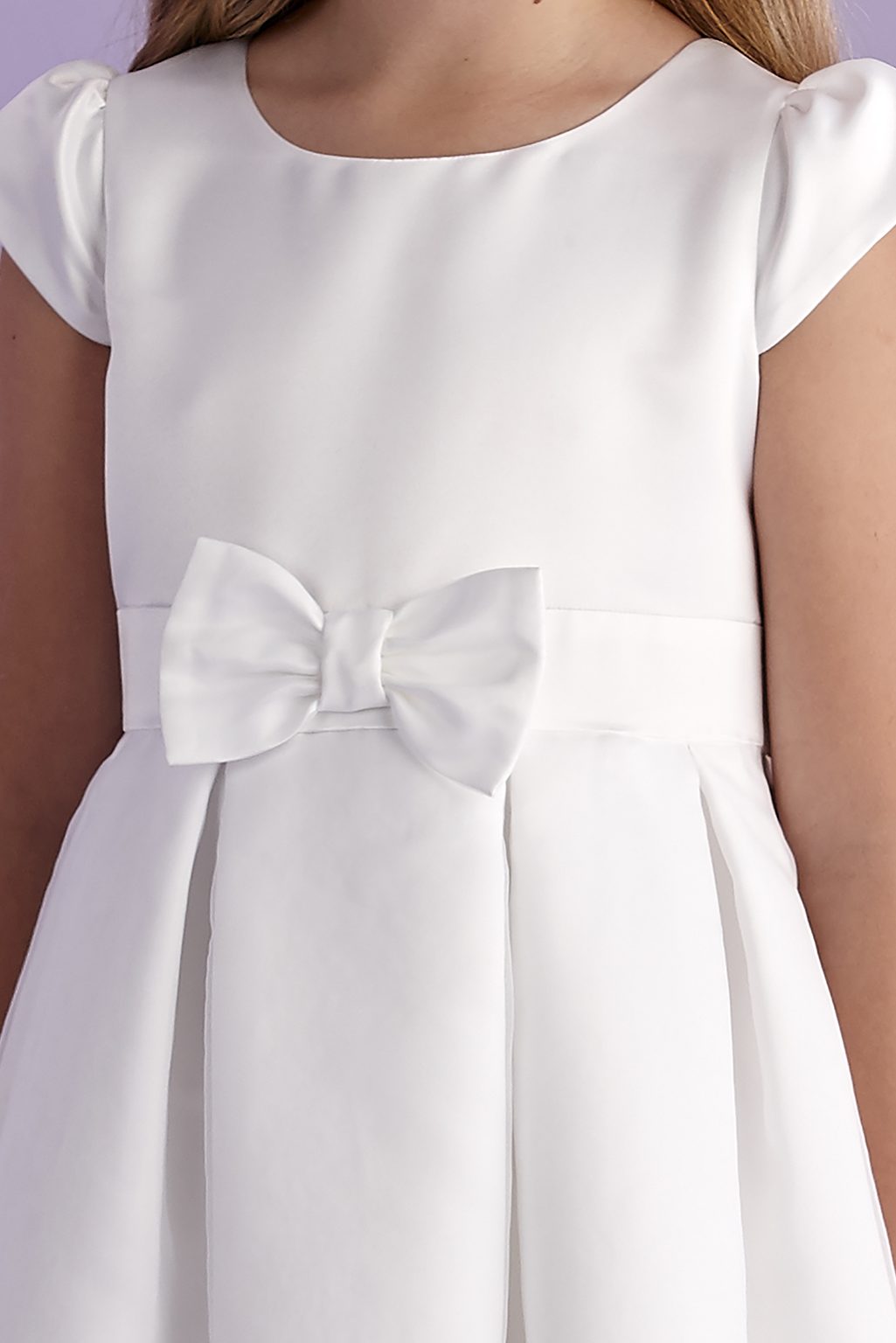 Rose Holy Communion Dress with Bow