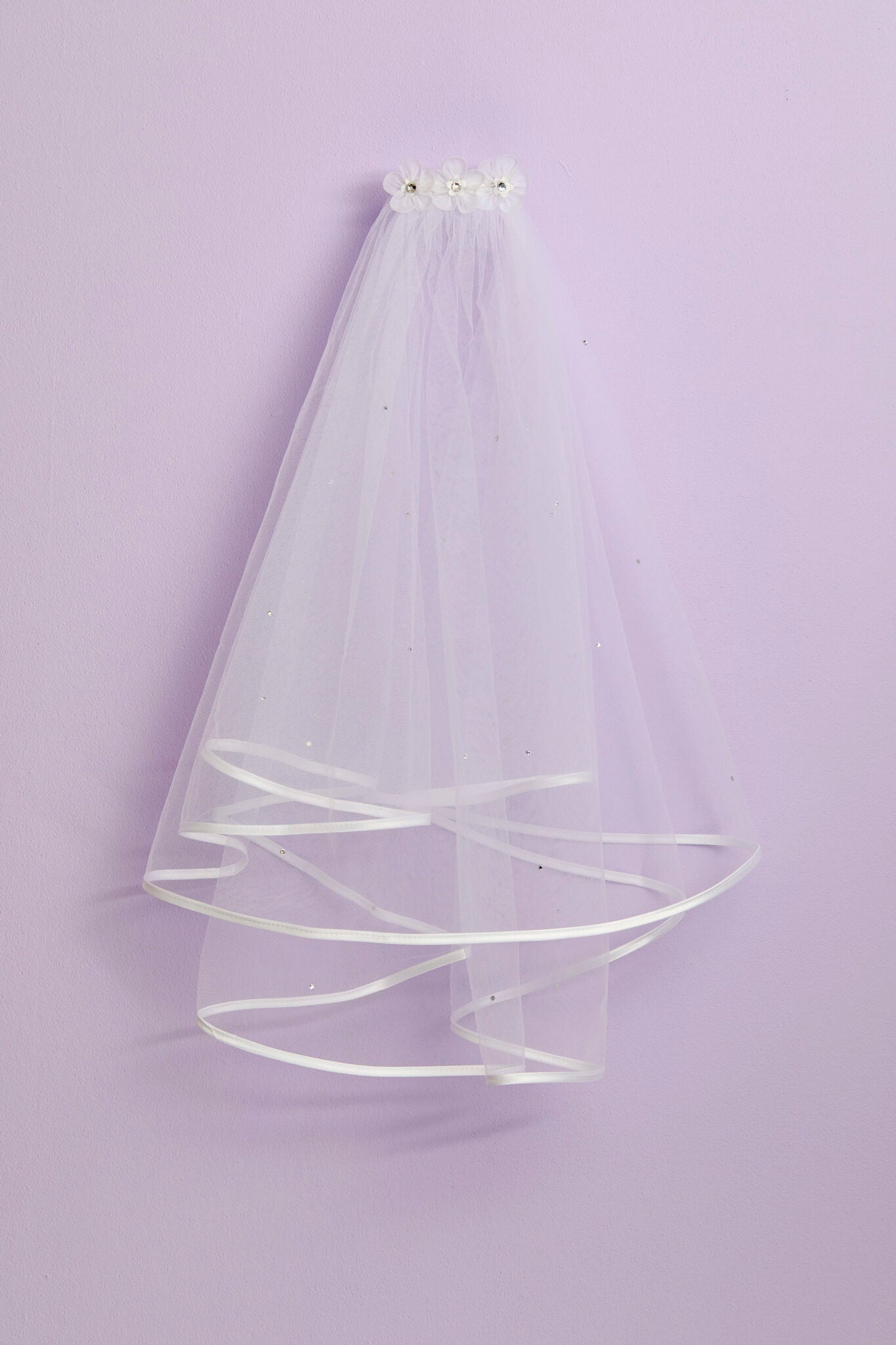 Olivia Diamante Flower Communion Veil