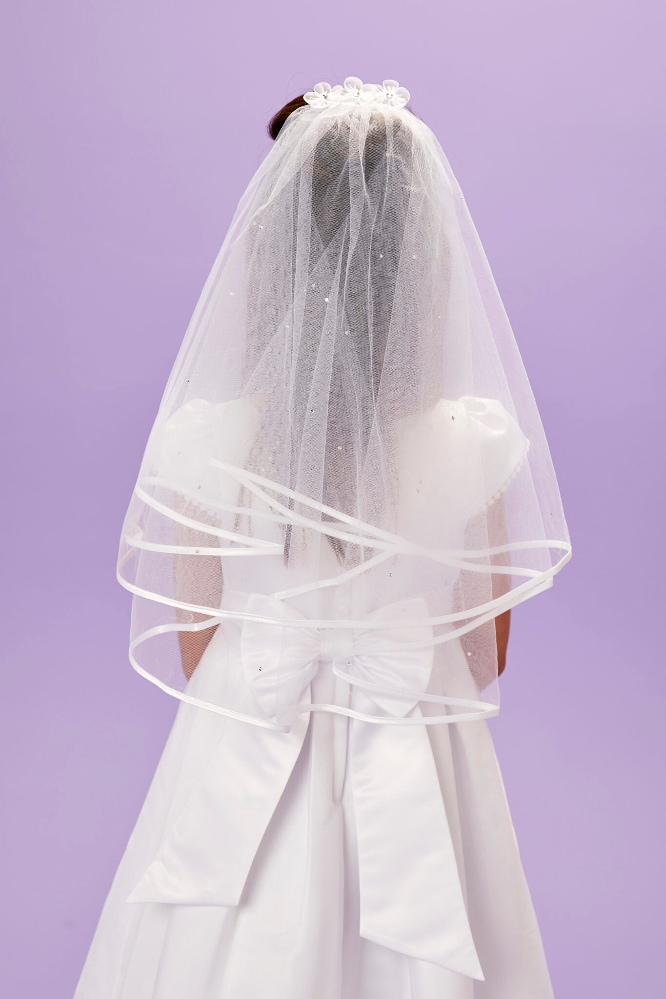 Olivia Diamante Flower Communion Veil