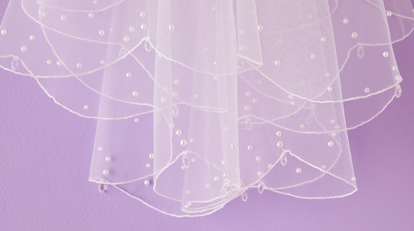 Zara Holy Communion Veil With Pearl Detail