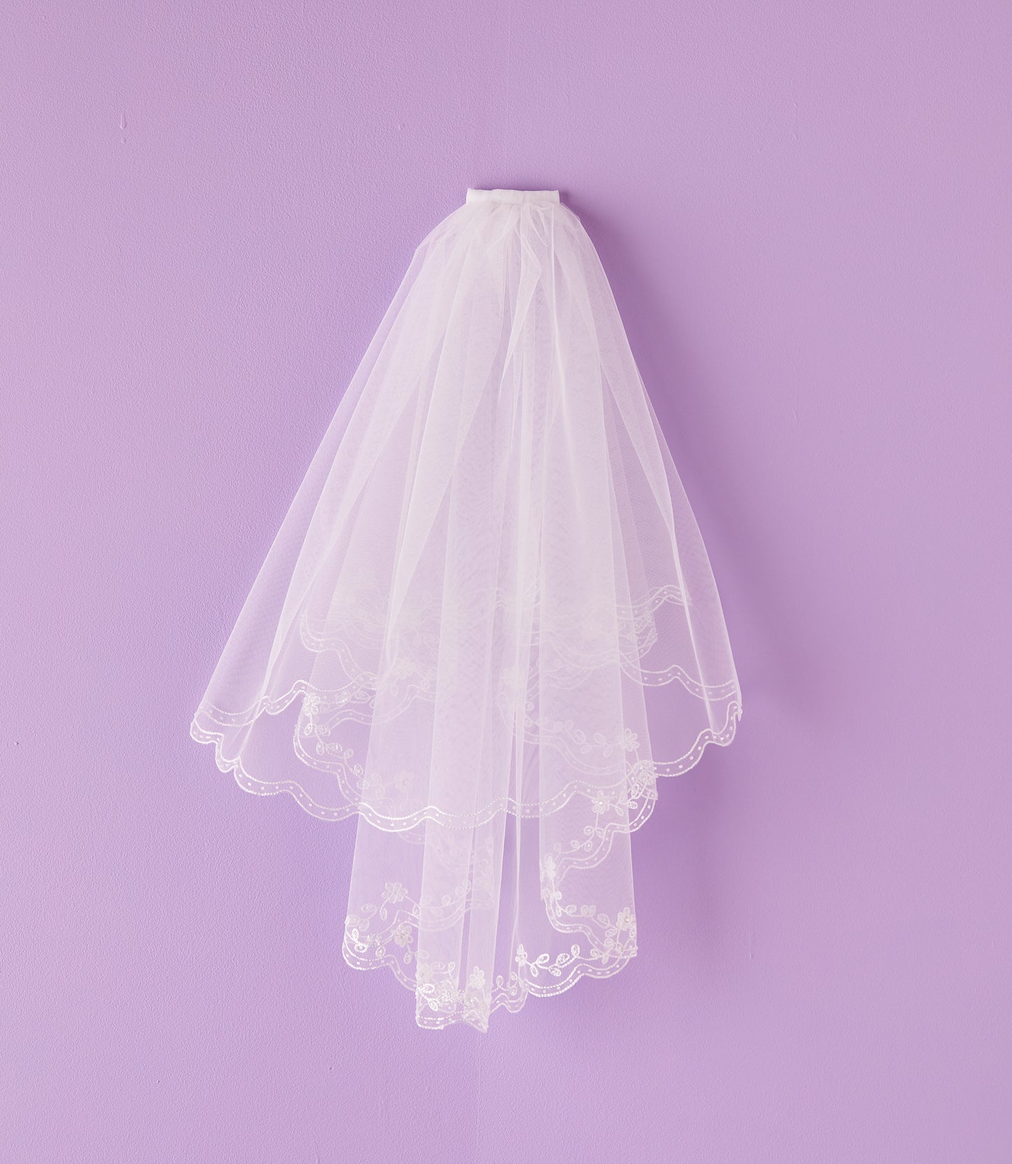 Sylvie White Beaded Holy Communion Veil