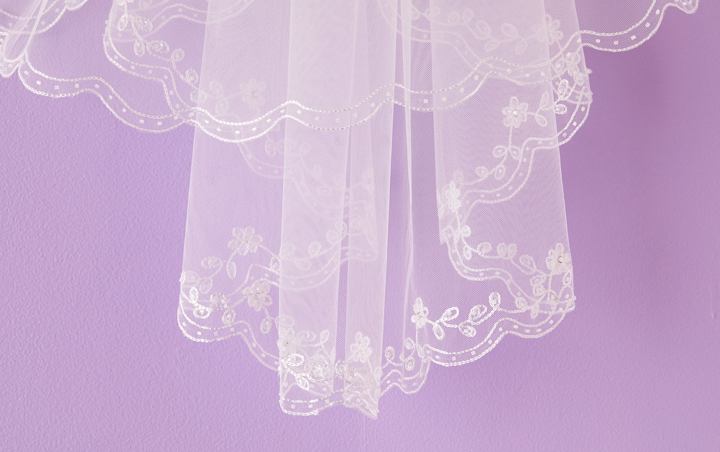 Sylvie White Beaded Holy Communion Veil