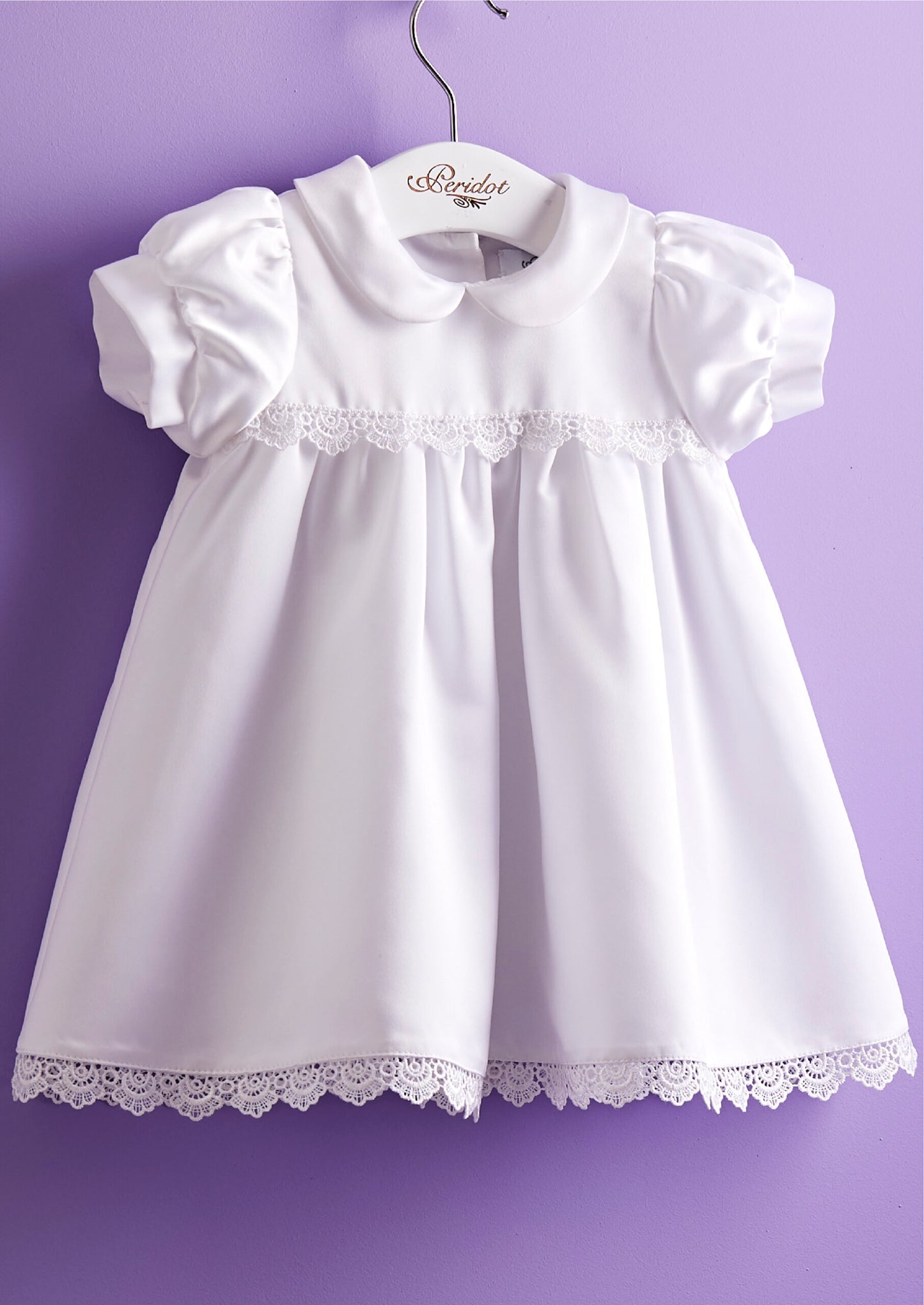 Kaitlyn White Satin Christening Dress