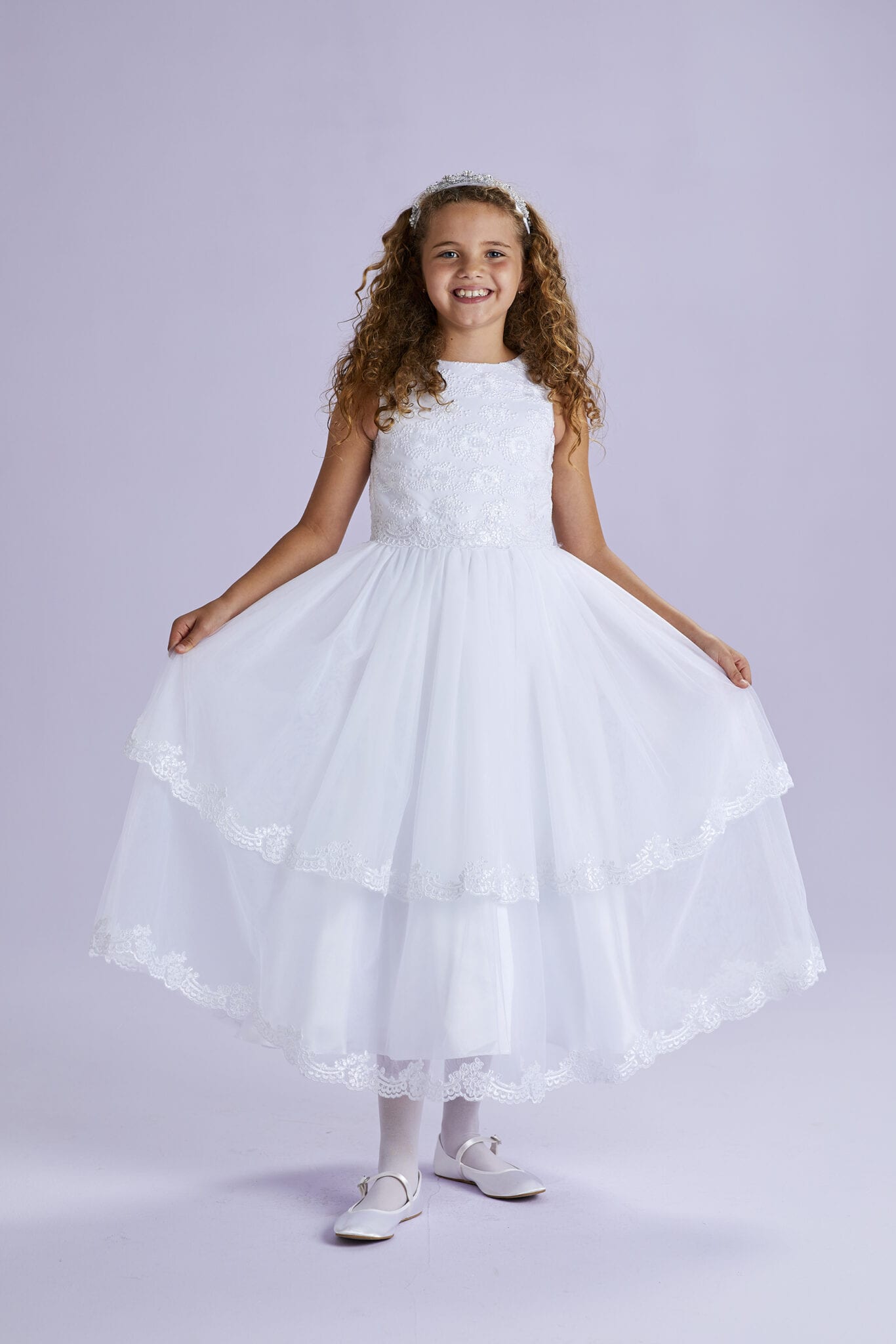 Helene Ankle Length White Communion Dress
