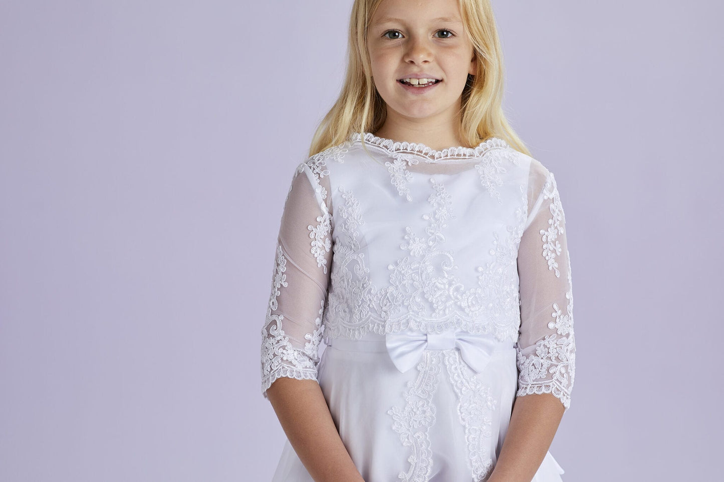 Mary White Long Sleeved Organza Embroidered Top