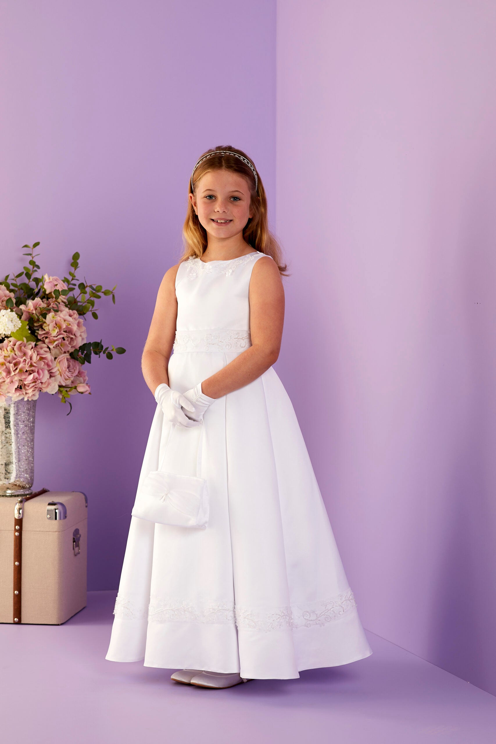 Siobhan Elegant Sleeveless Holy Communion Dress SALE – Peridot