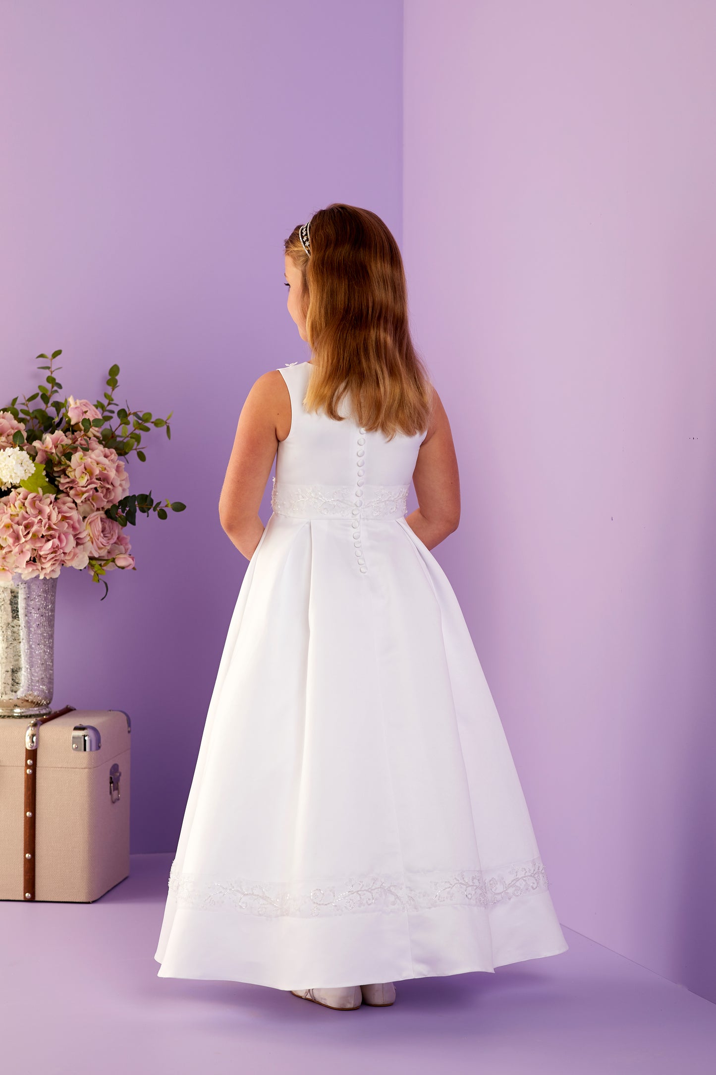 Siobhan Elegant Sleeveless Holy Communion Dress