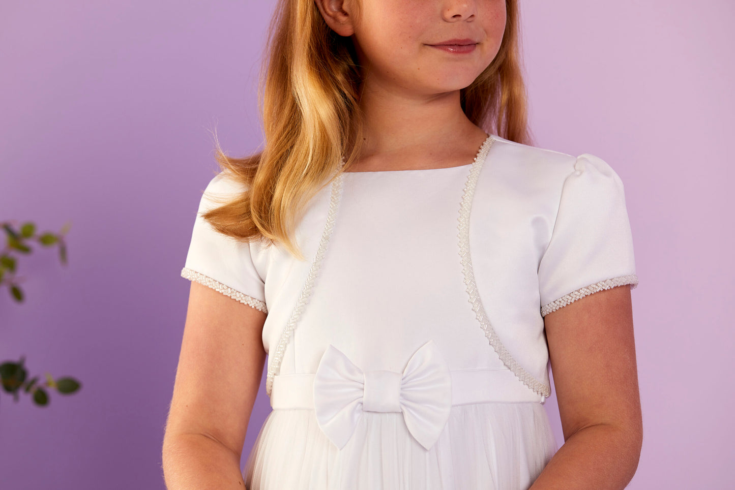 Eileen White Satin Beaded Bolero