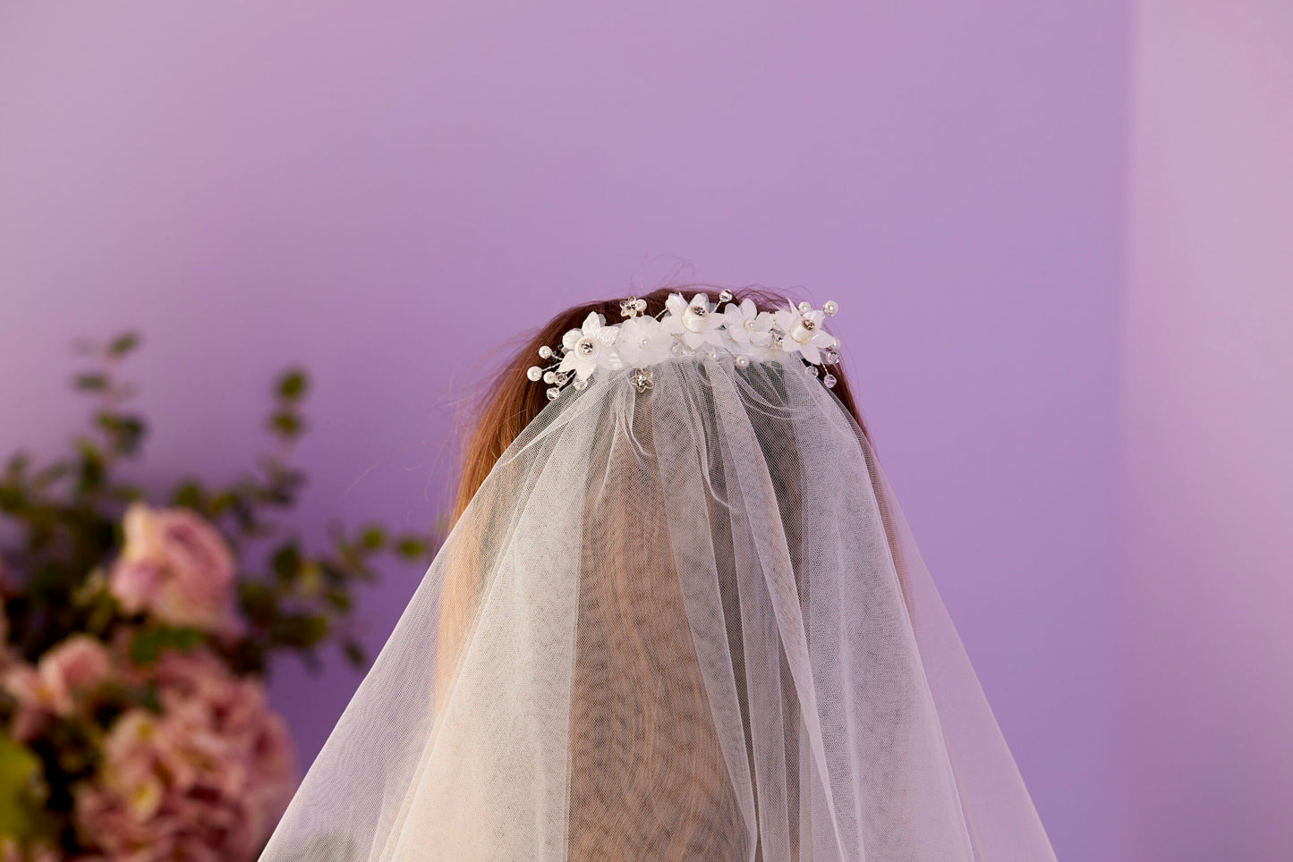 Aurora Embellished Comb Communion Veil