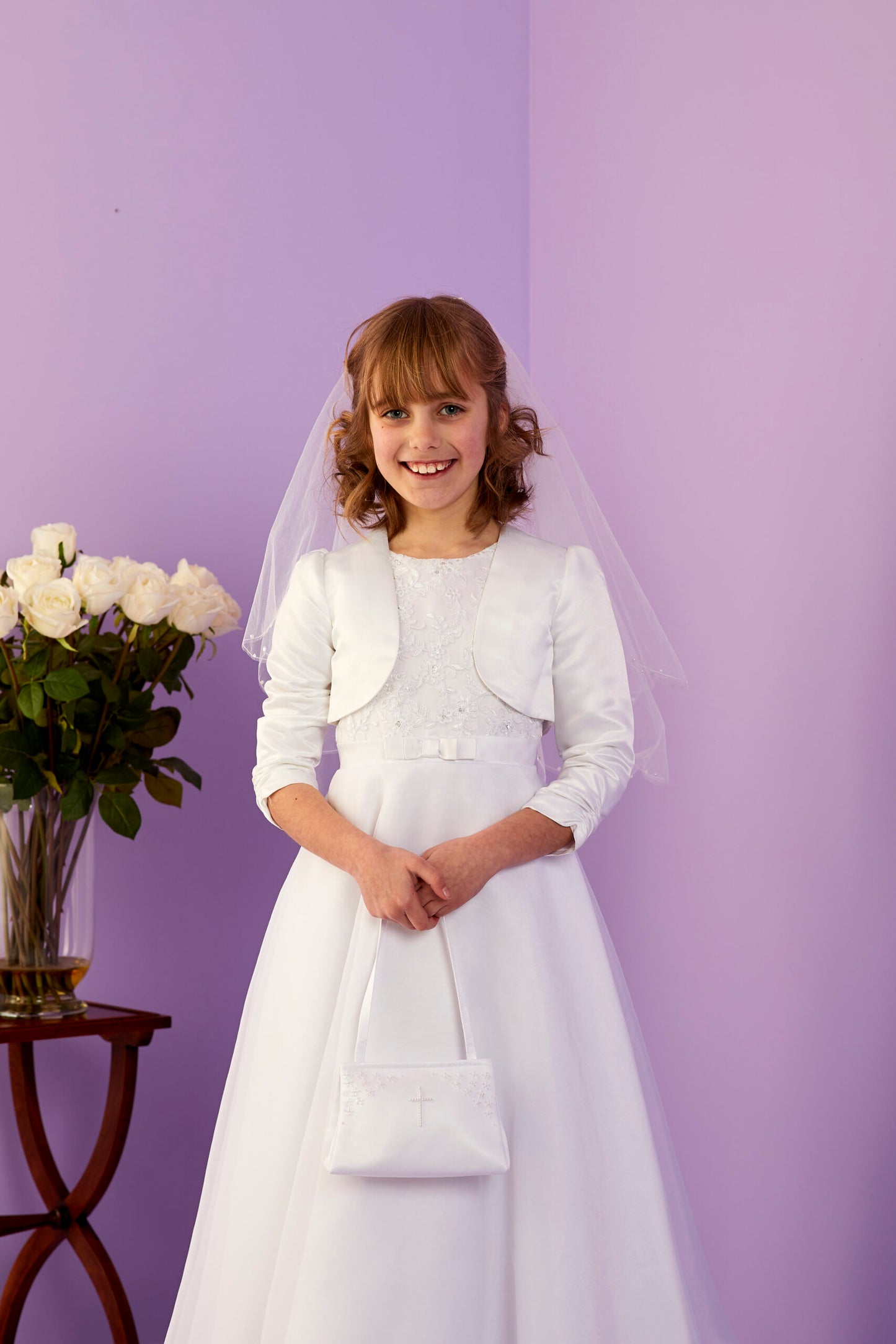 Iris 3/4 Sleeve Satin Communion Bolero