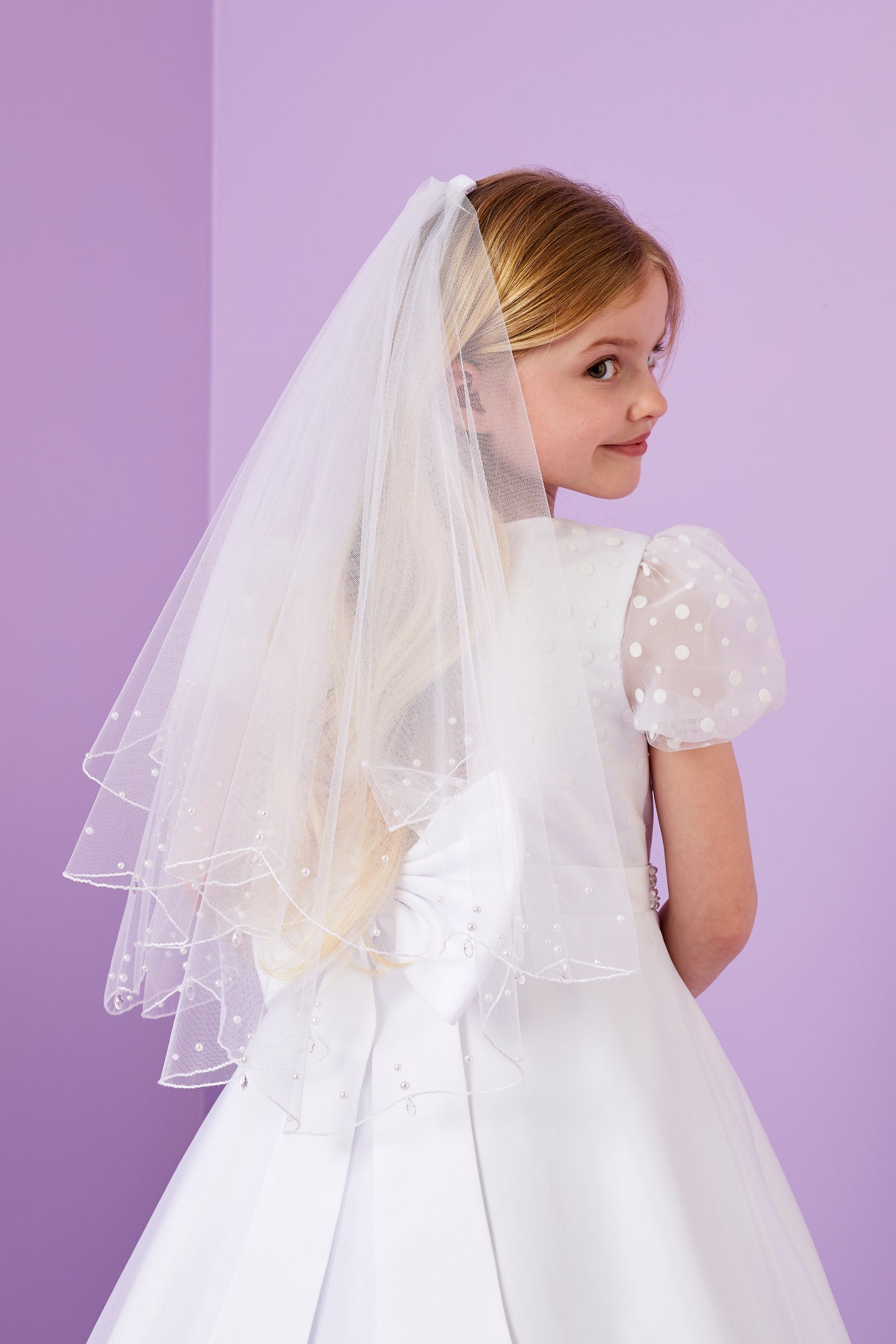 Zara Holy Communion Veil With Pearl Detail