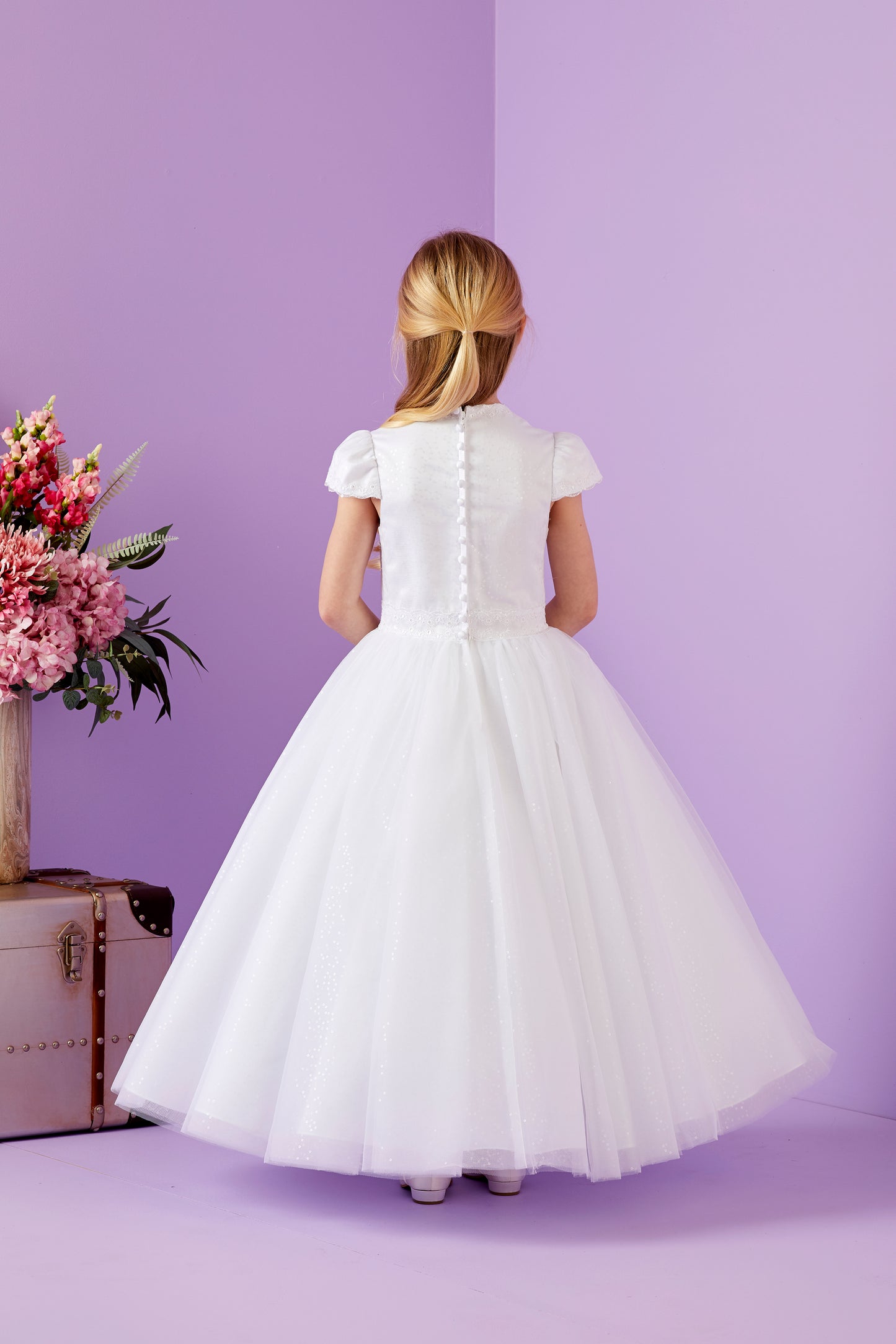 Maggie Holy Communion Dress with Embellished Bodice and Tulle Skirt Available October 2025