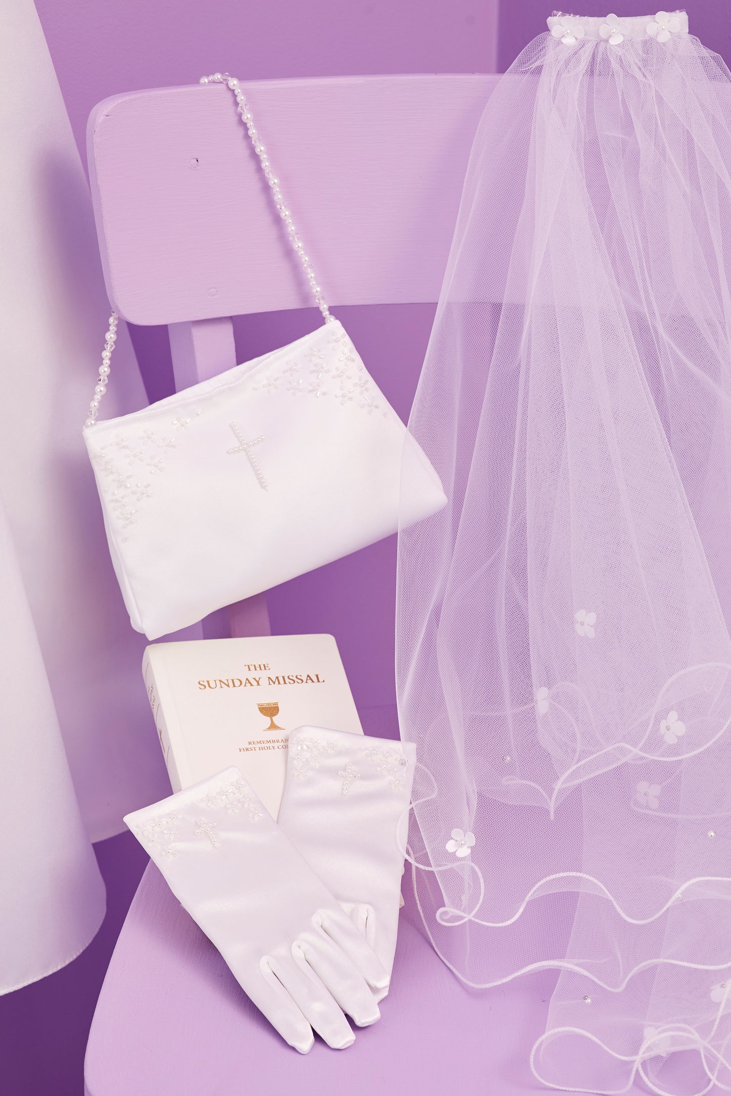 Eliza Pearl Cross Communion Bag with Beaded Handle Available October 2025