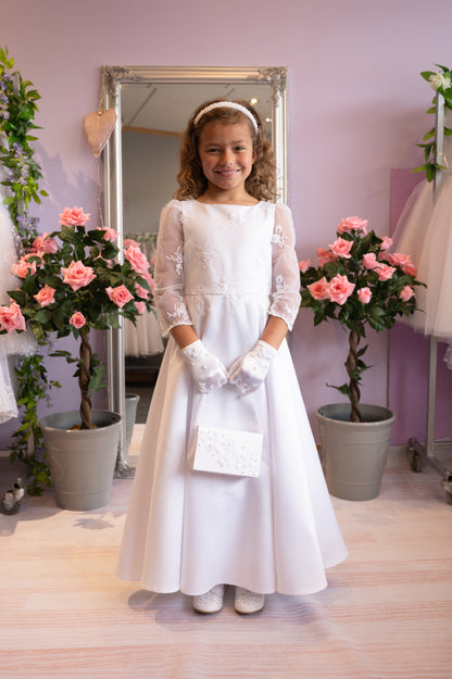 Rosalyn White Beaded Holy Communion Headband