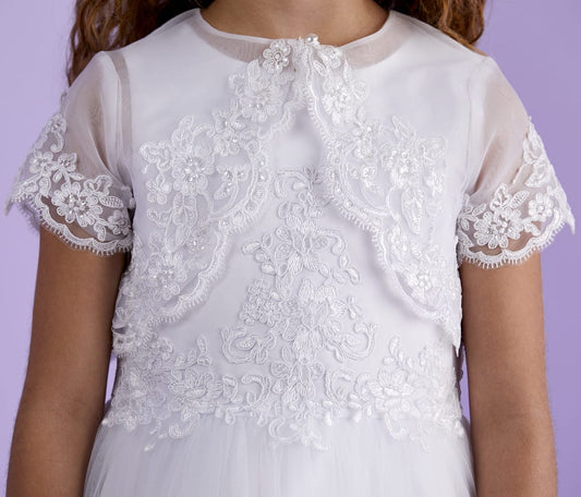 Anna White Organza Embroidered Bolero
