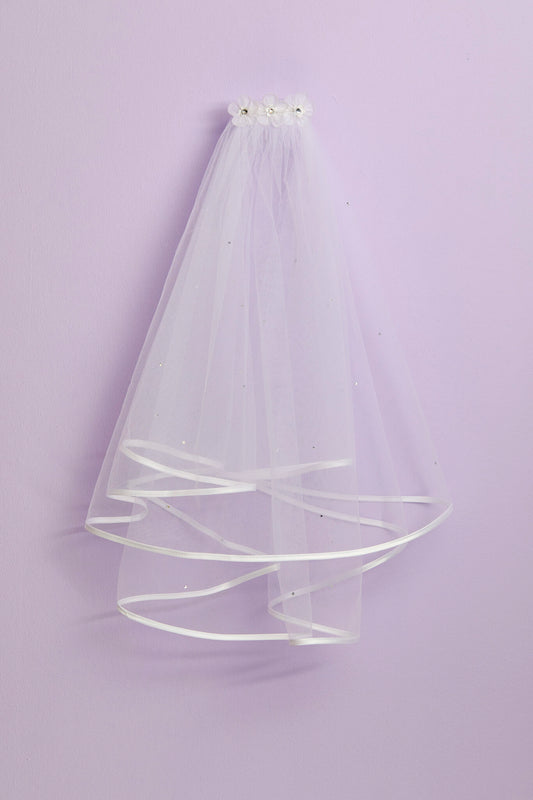 Olivia Diamante Flower Communion Veil