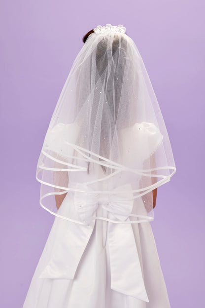 Olivia Diamante Flower Communion Veil