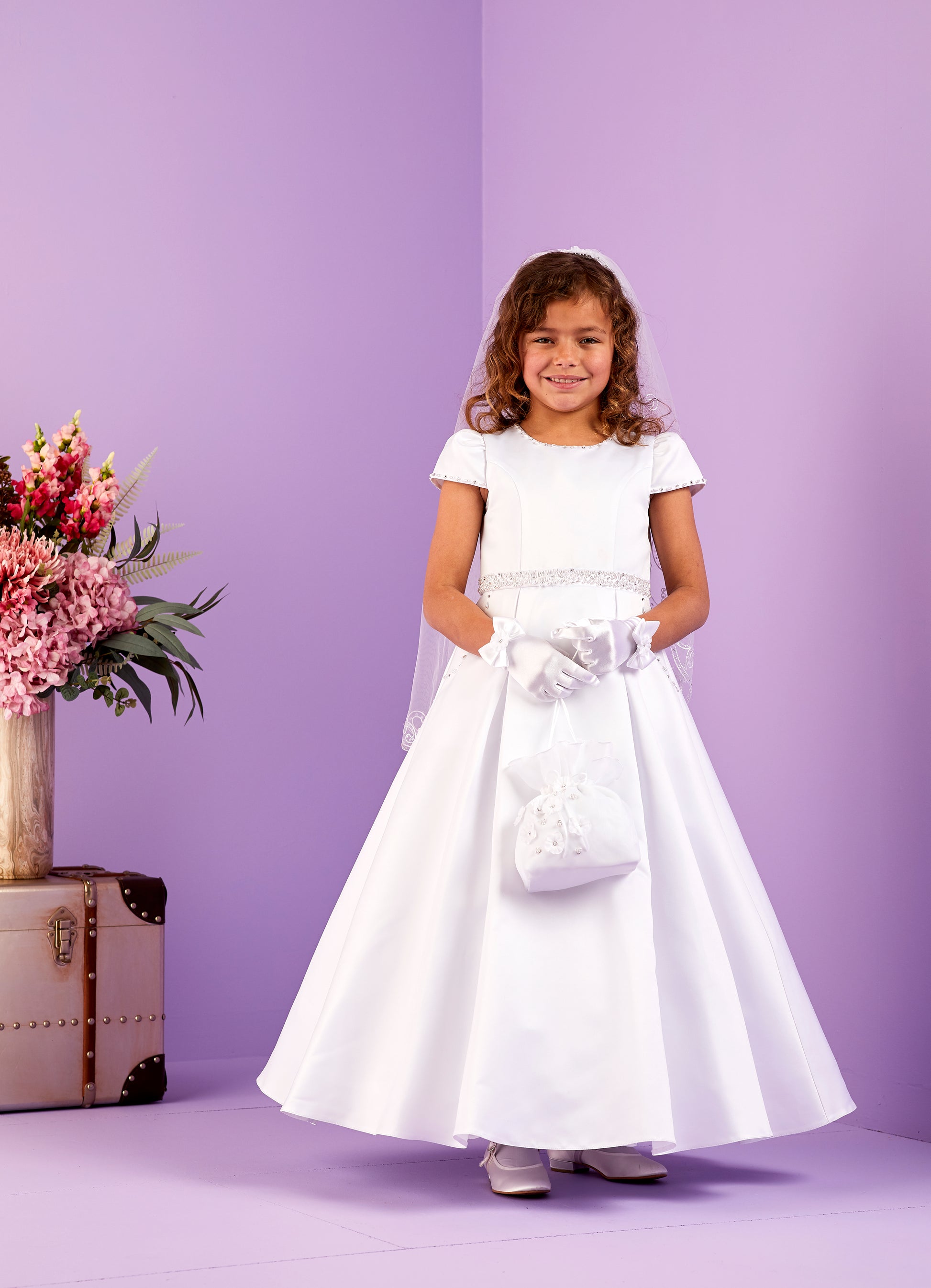 Lucia A-Line Communion Dress with Beaded Pockets and Waistband Peridot Occasion wear Lucia A-Line Communion Dress with Beaded Pockets and Waistband Peridot Occasion wear