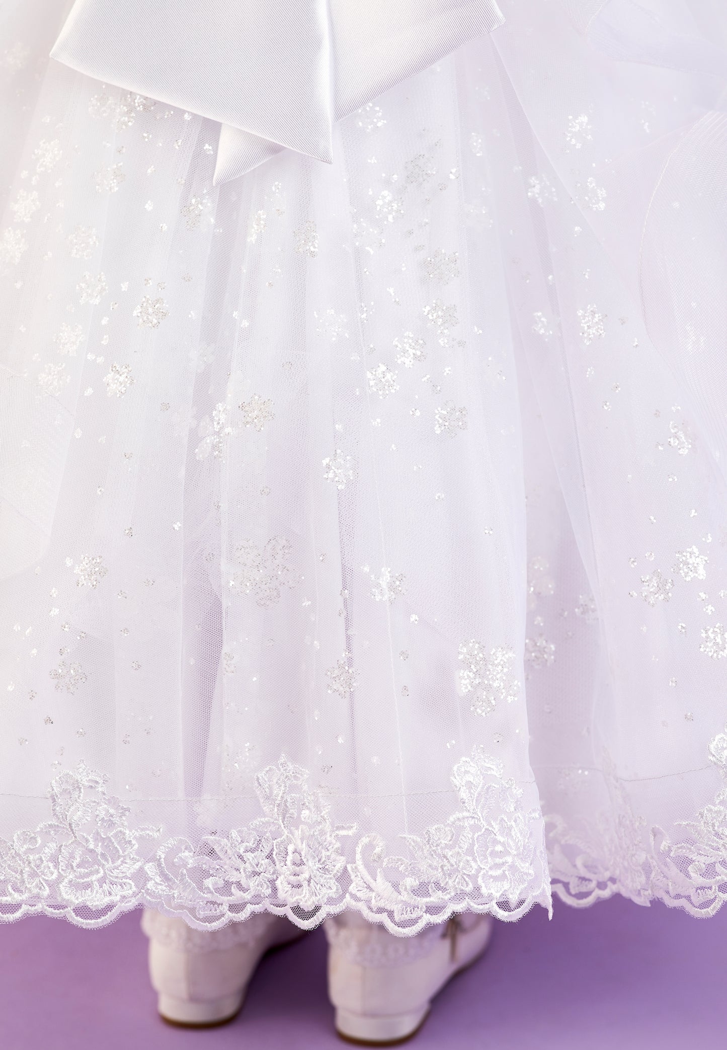 2025 Esme White Waterfall Back Holy Communion Dress