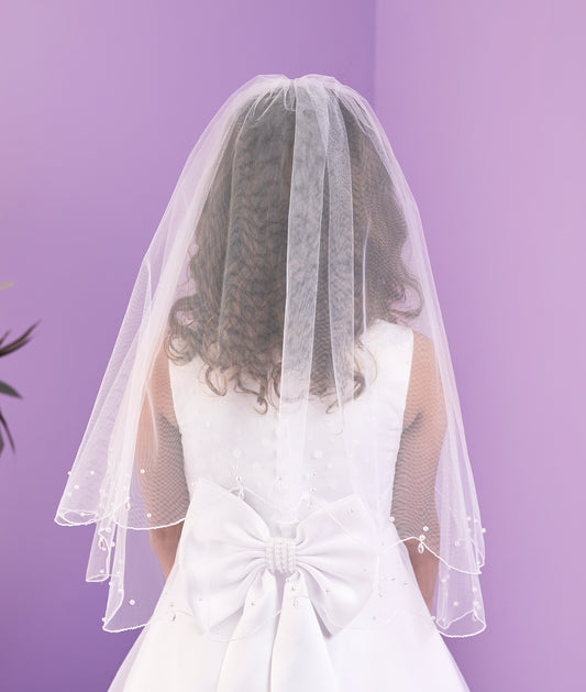 Zara Holy Communion Veil With Pearl Detail