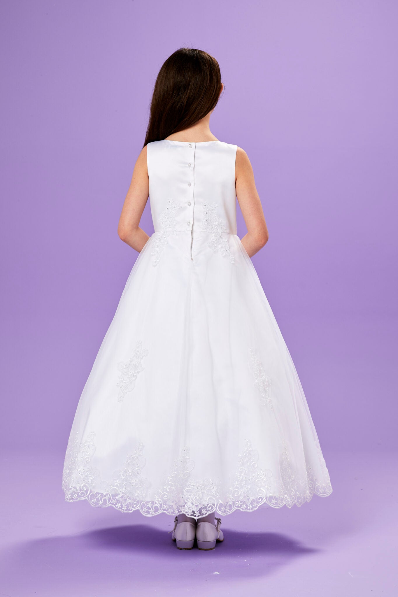 Erin Sleeveless Net Tulle Holy Communion Dress