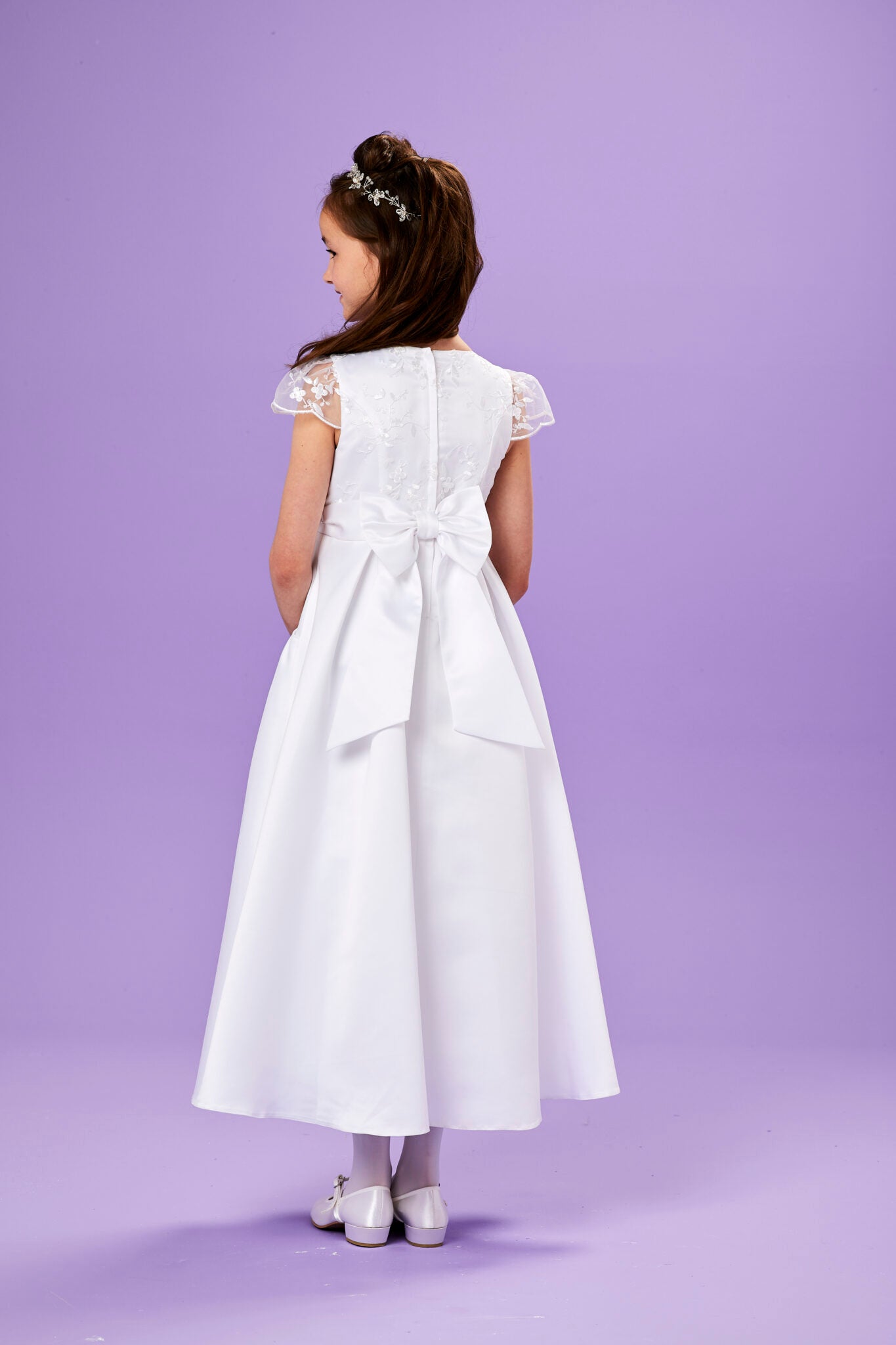 Lorna Cap Sleeve Holy Communion Dress with Pockets