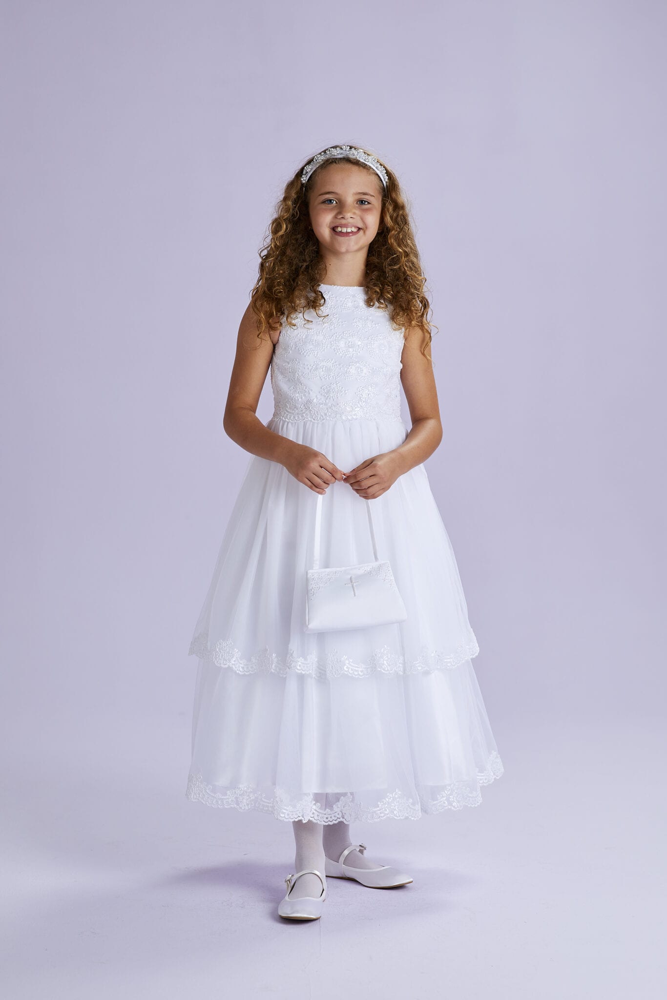 Helene Ankle Length White Communion Dress