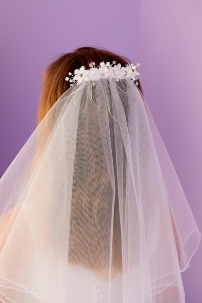Aurora Embellished Comb Communion Veil