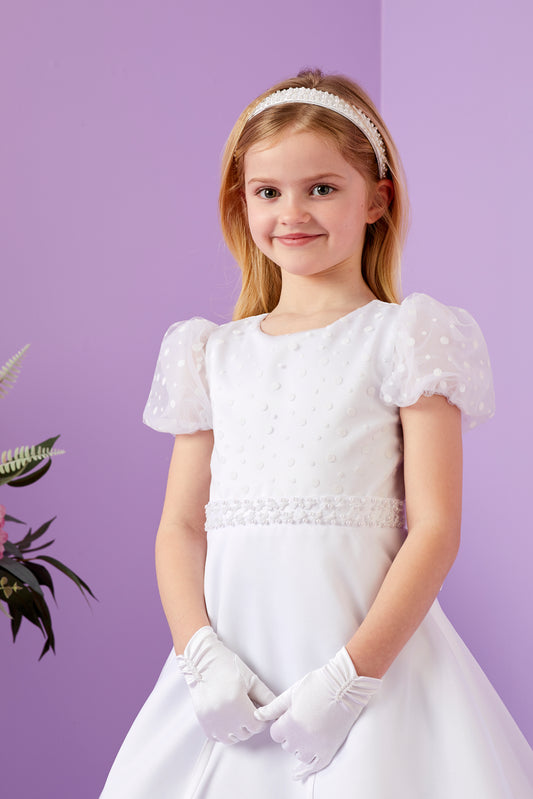 Rosalyn White Beaded Holy Communion Headband