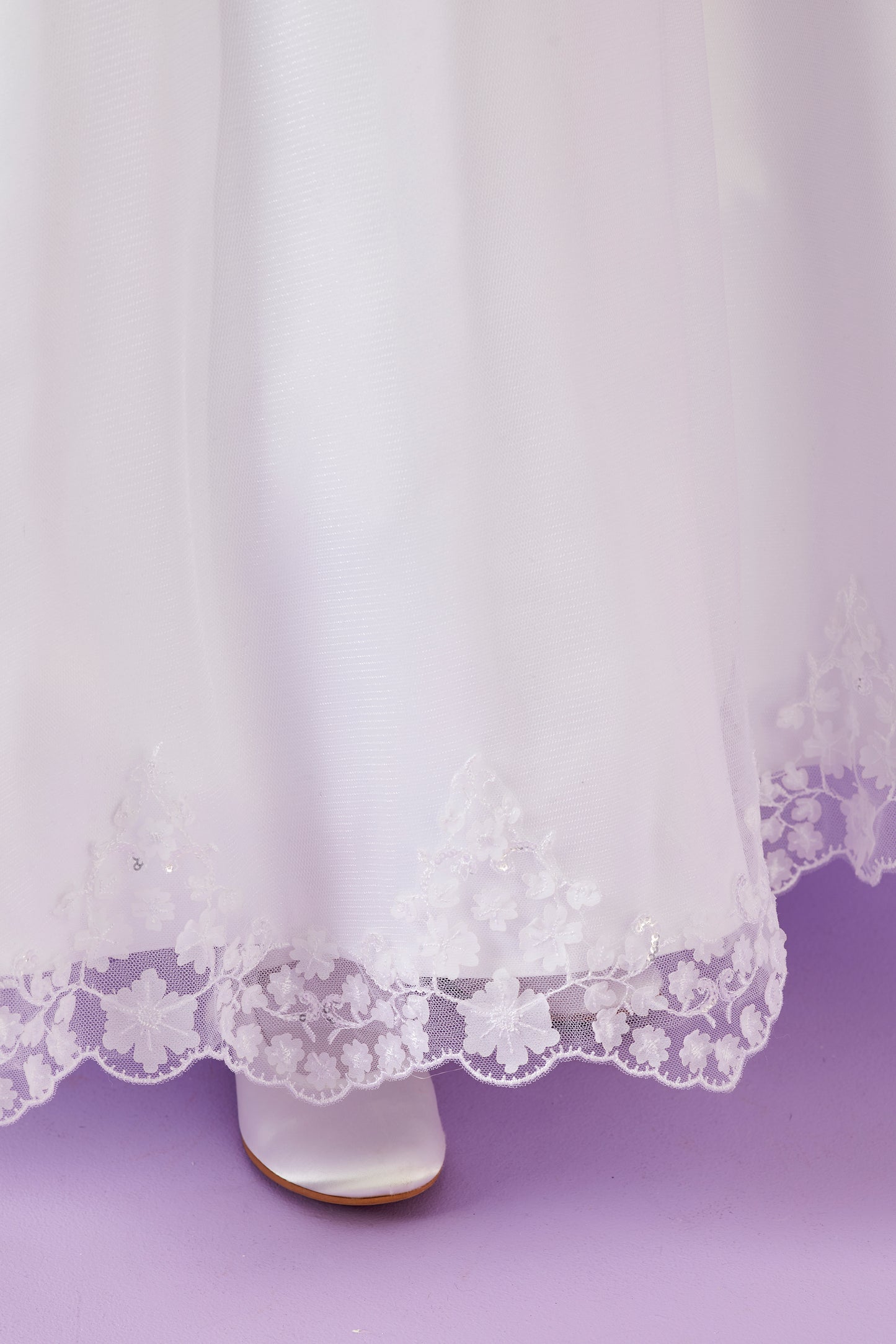 Summer Elegant Holy Communion Dress with Embroidered Bodice and Organza Skirt Available October 2025