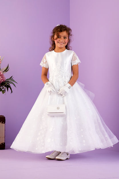 2025 Esme White Waterfall Back Holy Communion Dress