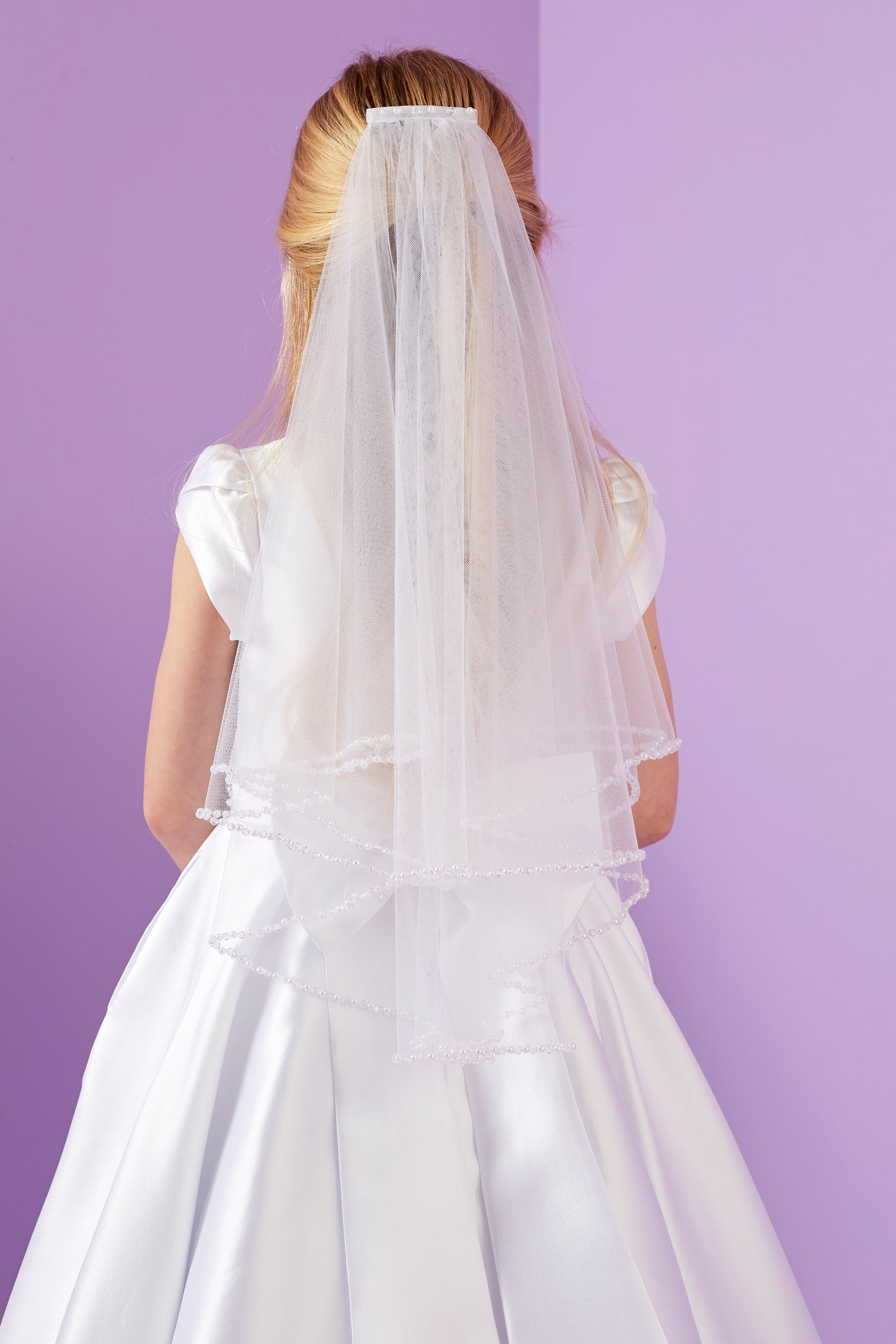 Mimi Elegant Holy Communion Duchess Satin Dress with Embellished pockets Available October 2025