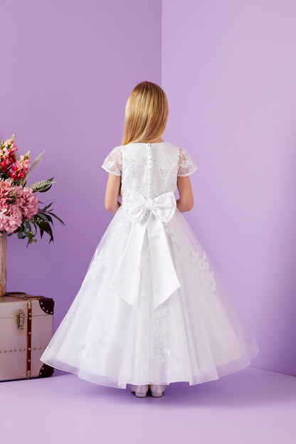 Luna Holy Communion Dress with Lace Bodice and Sparkle Net Skirt Available October 2025