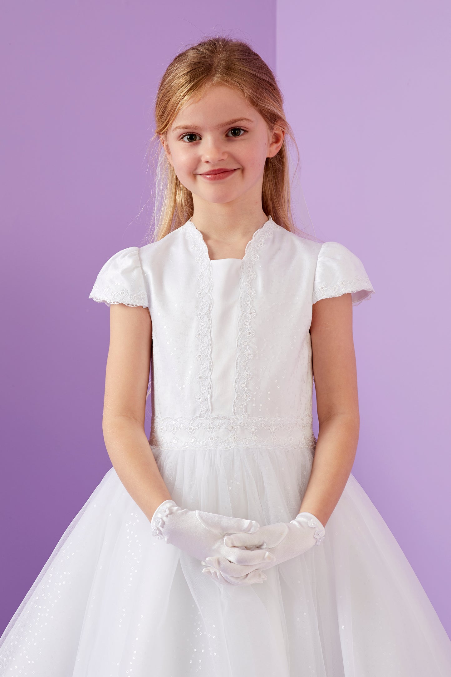 Maggie Holy Communion Dress with Embellished Bodice and Tulle Skirt Available October 2025