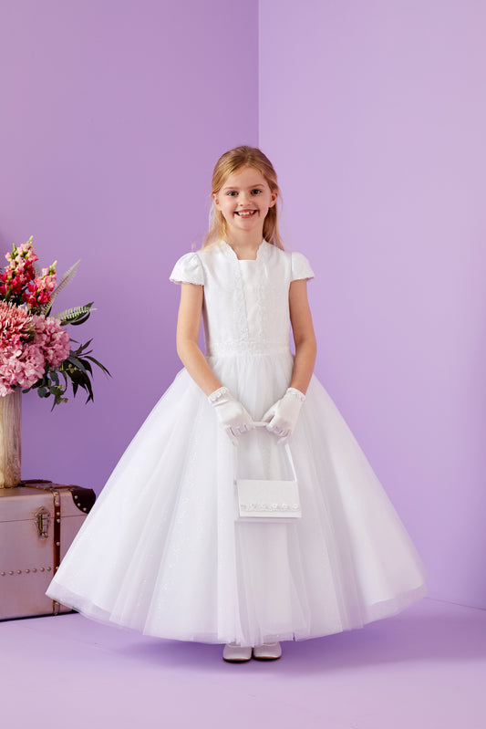 Maggie Holy Communion Dress with Embellished Bodice and Tulle Skirt Available October 2025