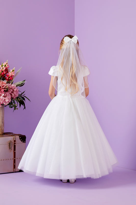 Fallon Large Satin Bow Communion Veil