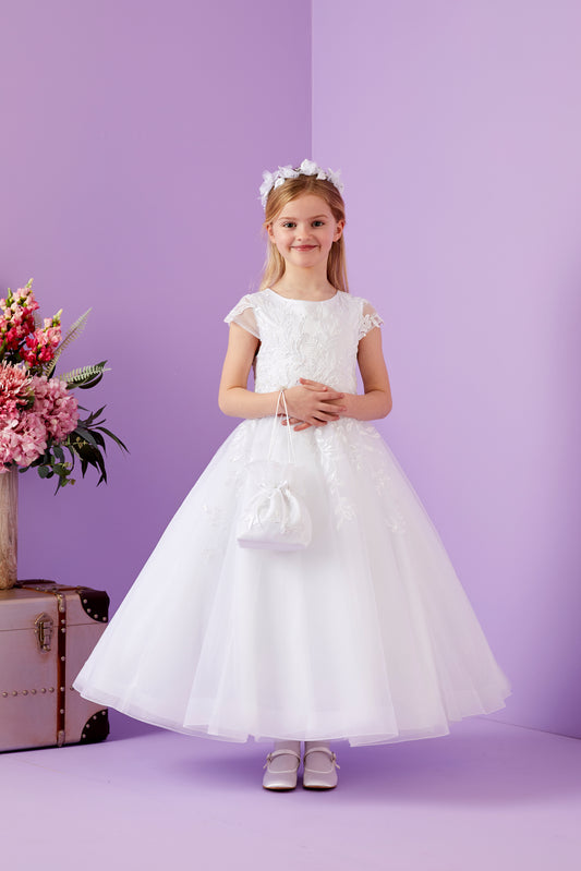 Elsie Holy Communion Dress with Embellished Bodice and Tulle Skirt Available October 2025