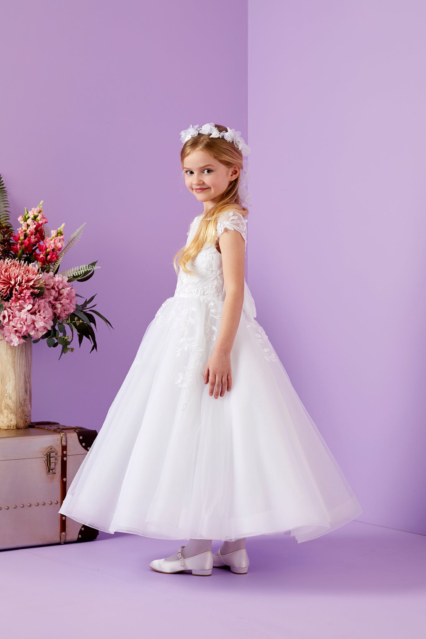 Elsie Holy Communion Dress with Embellished Bodice and Tulle Skirt Available October 2025
