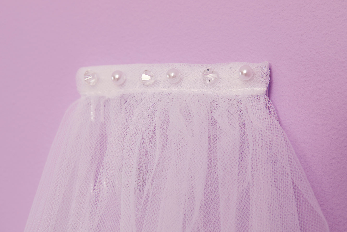 Celine Pearl and Beaded Hem Communion Veil White Available October 2025