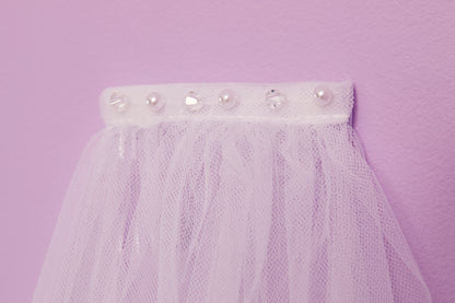 Celine Pearl and Beaded Hem Communion Veil White Available October 2025