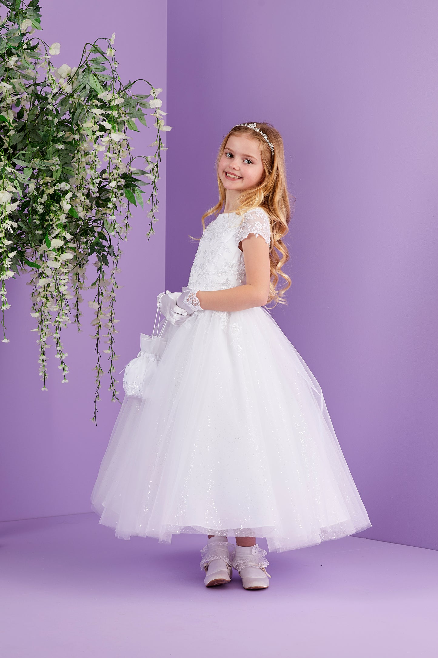 Francine Full length Sparkle Tulle Holy Communion Dress Available October 2026