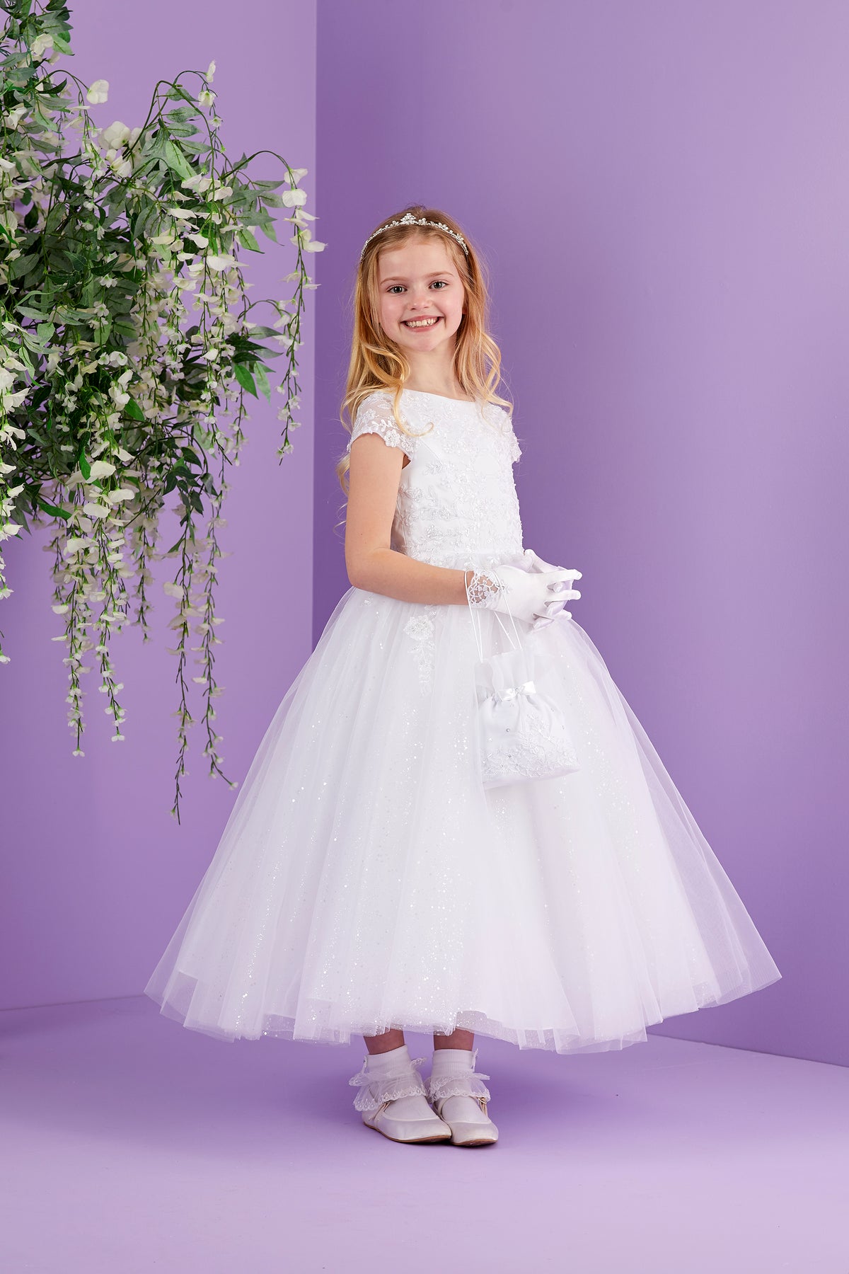 Francine Full length Sparkle Tulle Holy Communion Dress Available October 2026