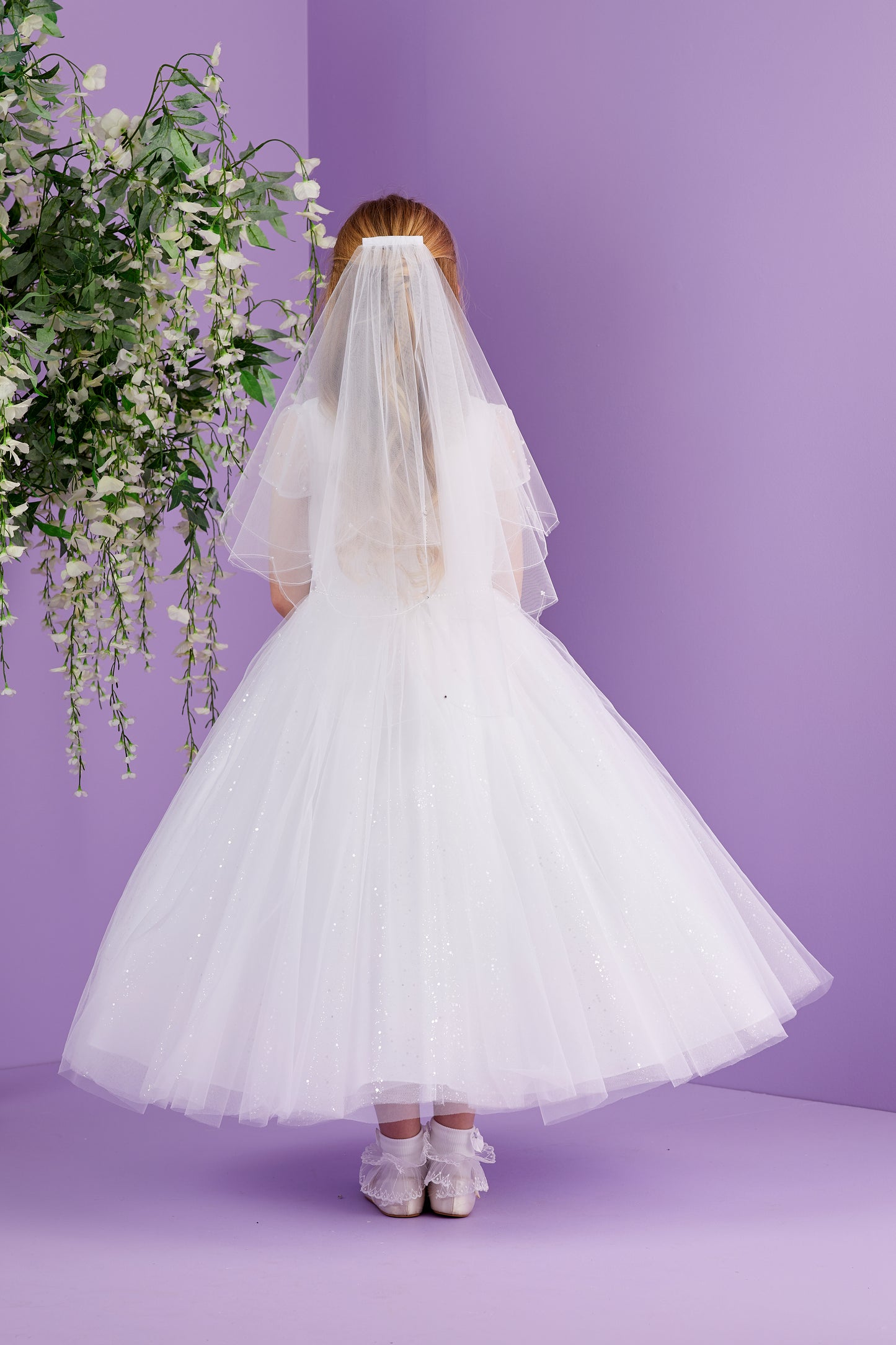 Portia Full Length Organza and Pearl Communion Dress with Sparkle Skirt Available 2026