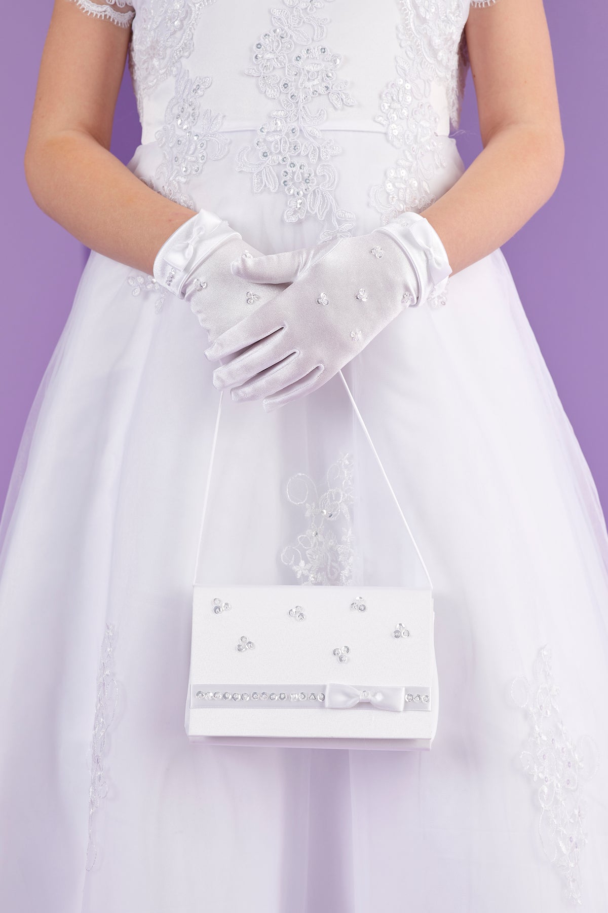Clarissa White Pearl and Sequin First Holy Communion Bag  Available October 2026
