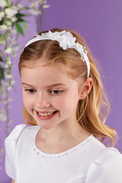 Joy Flower, Bead & Pearl Headband for Holy Communion, Flower girl  Available October 2026